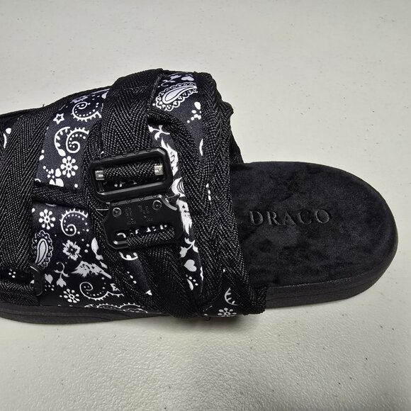 DRACO Slides Mens Shoes Size 12, 12.5, 13, 13.5 Black Sandals Bandana + Bag NEW main image 7
